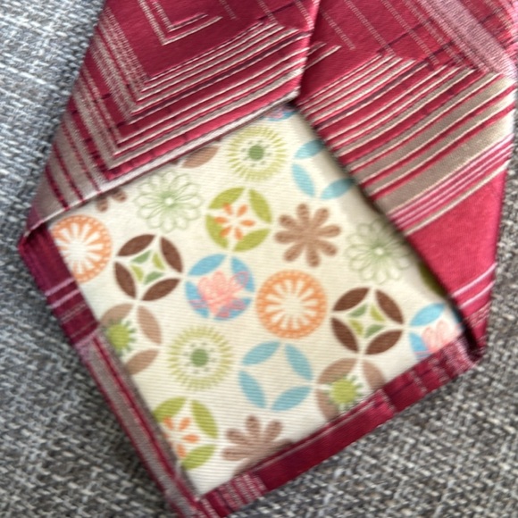 Ted Baker Red Geometric Ties for Men - Picture 3 of 6